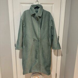 Noize Estelle Women's Pea Coat faux fur in Sage Green